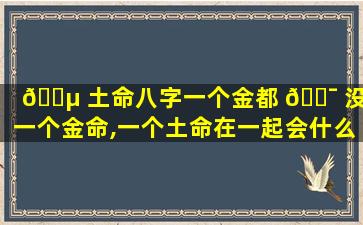 🌵 土命八字一个金都 🐯 没「一个金命,一个土命在一起会什么样」